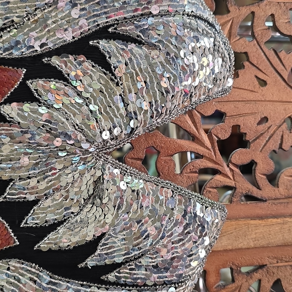 Chanson D Amour Vintage Elegant Sequin Butterfly Top - Picture 5 of 8